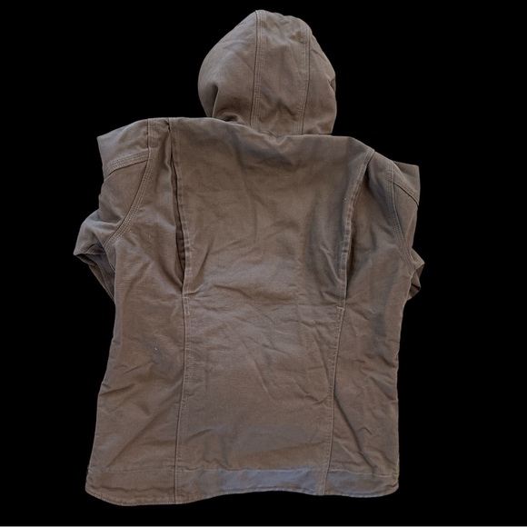Carhartt Womens Washed Duck Sherpa Lined Jacket, Small, Grey model # 104292-032 - Picture 2 of 12